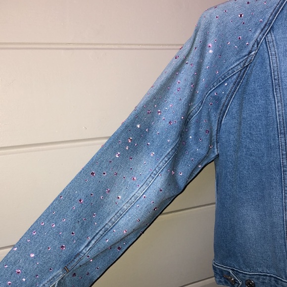 Custom Bedazzled Oversized Jean Jacket Size XS - Picture 6 of 17
